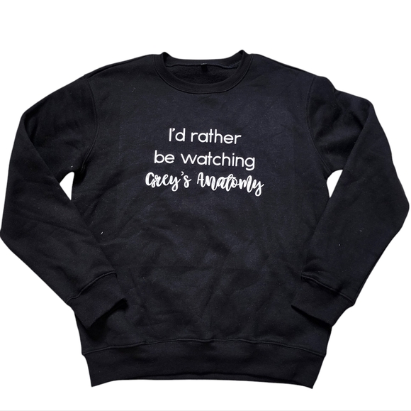 NWOT Grey's Anatomy Black Graphic Sweatshirt Size Medium A0114 - Picture 2 of 5